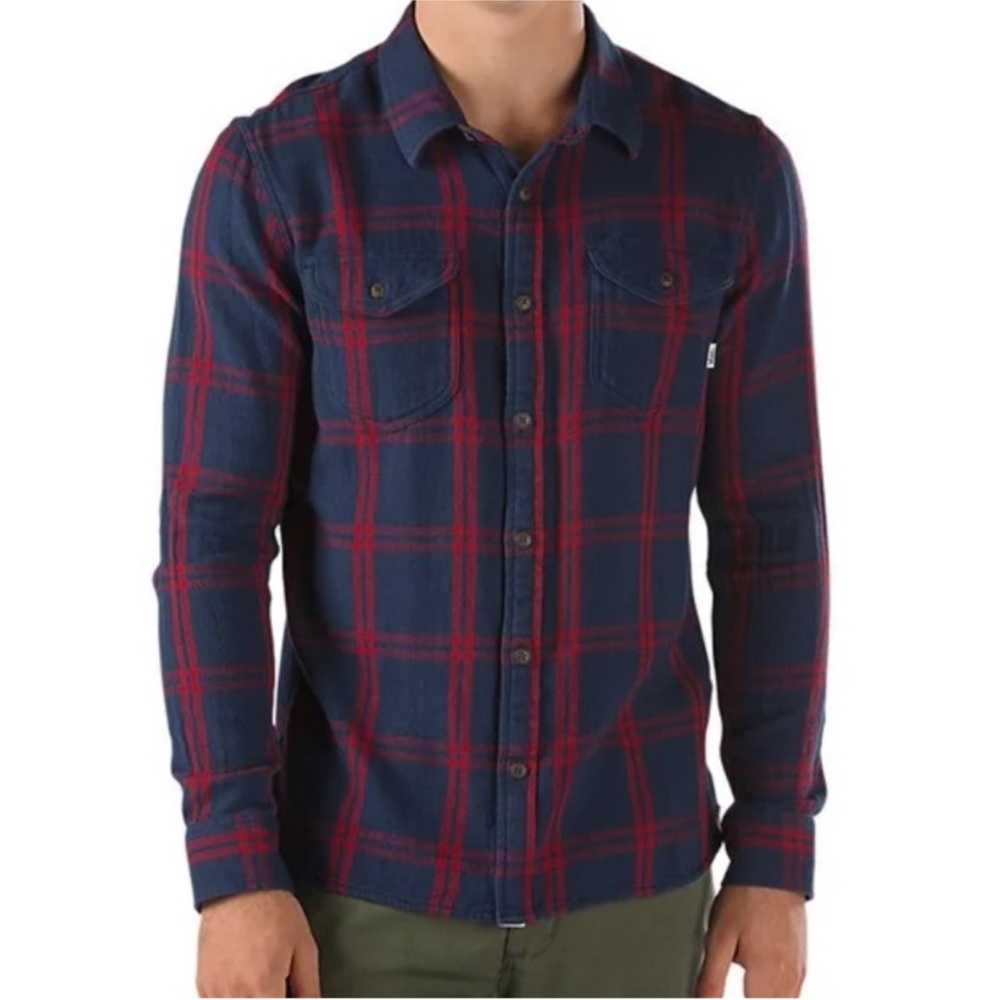 Vans Wayland Flannel Button Down Shirt Large 100% Cotton